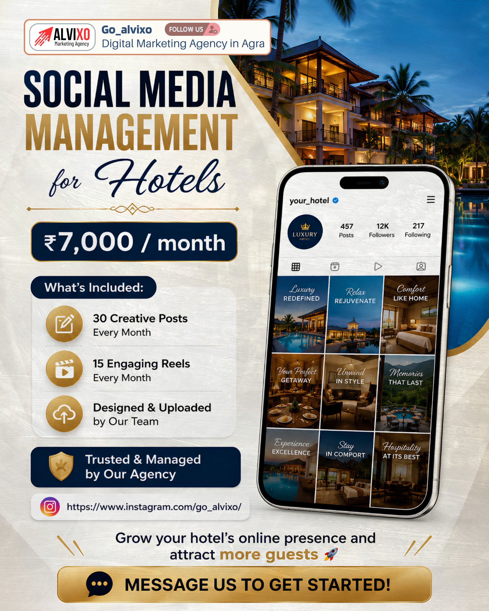 Digital marketing campaign creative for an Agra business
