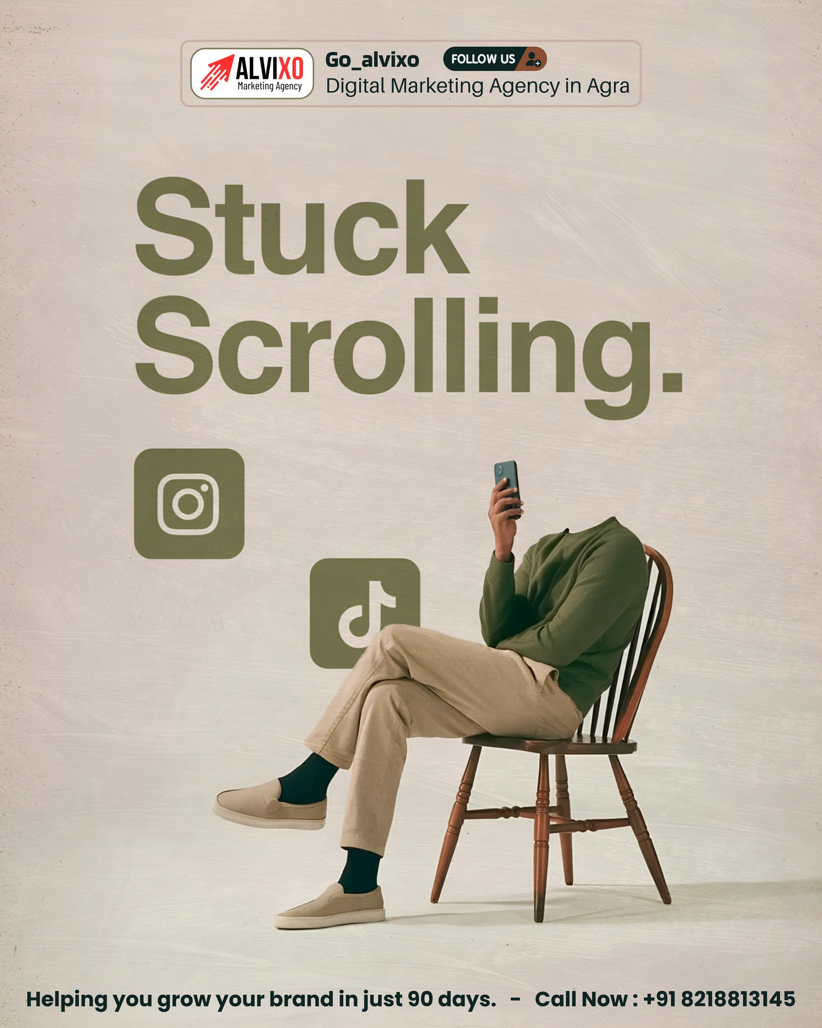 Social media ad creative designed by ALVIXO Promotions in Agra