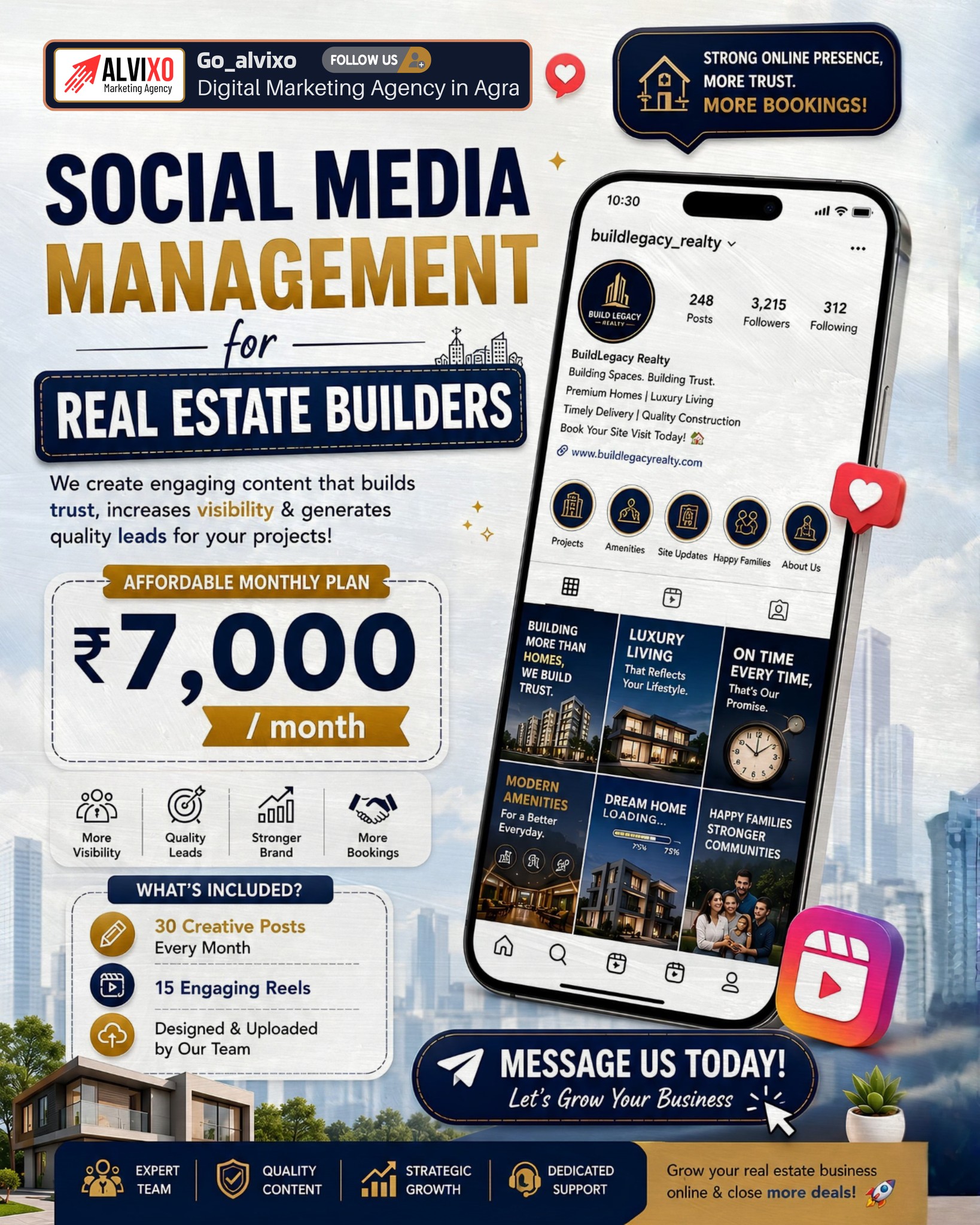 Social media growth campaign post by ALVIXO Promotions